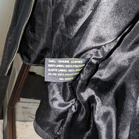 Here & Now New York Vintage Black Full Zip Heavy Weight Leather Jacket Size M - Picture 5 of 15